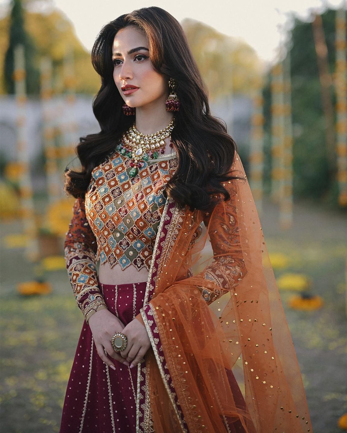 Traditional Wedding Lehenga with Choli and Dupatta – Nameera by Farooq