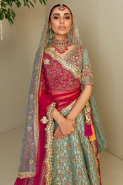 Turquoise Lehenga Choli Bridal Dress Pakistani for Wedding