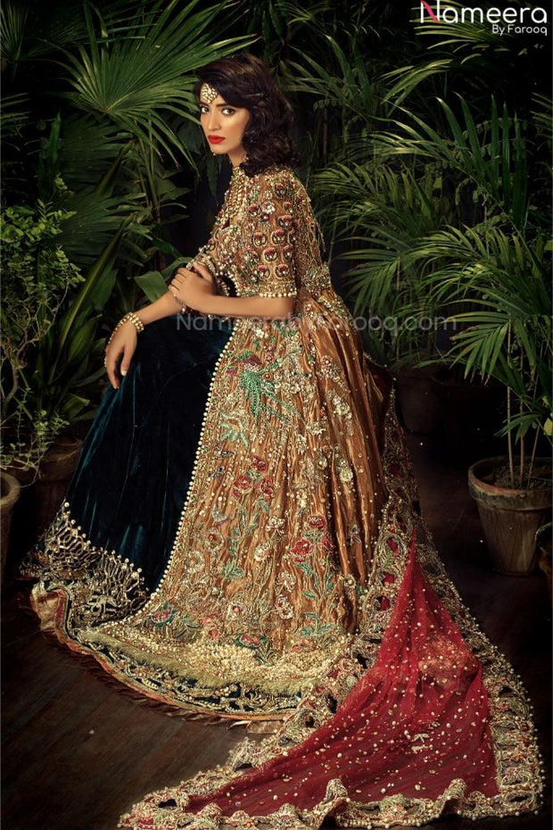 Velvet Bridal Lehenga for Pakistani Dress