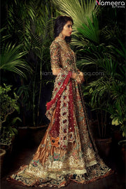 Velvet Bridal Lehenga for Pakistani Wedding Wear