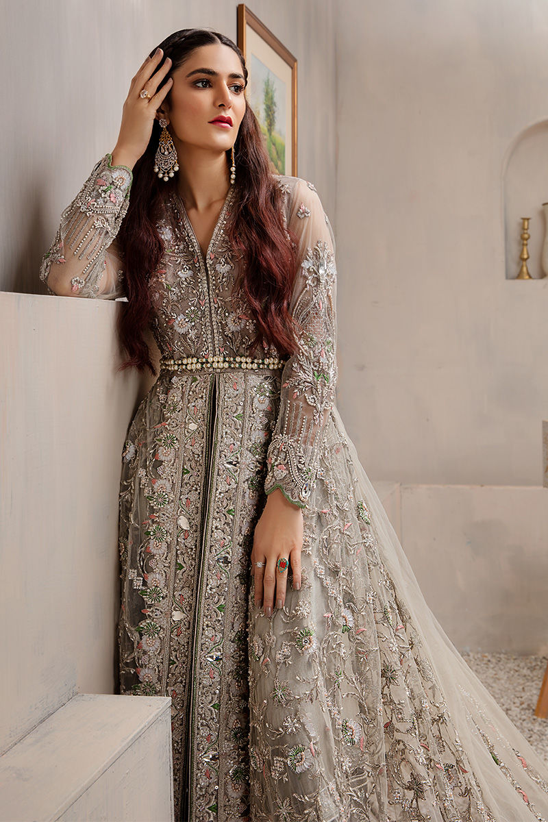 Silver Walima Bridal Dress for Pakistani Wedding Dresses