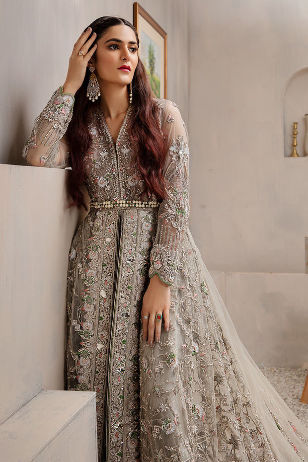 Silver Walima Bridal Dress for Pakistani Wedding Dresses – Nameera by Farooq