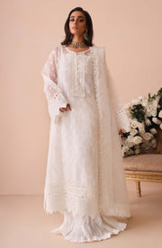 White Dress Pakistani in Long Kameez Trouser Style