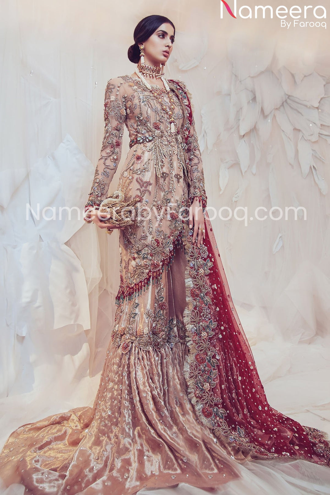 Pakistani Designer Bridal Fish Cut Lehenga Dress BN165