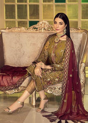 Latest Chiffon embroidered Pakistani Eid dress 2020 in green color