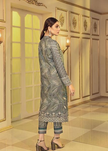 Chiffon embroidered designer eid dress on sale in carribean coast color # P2487