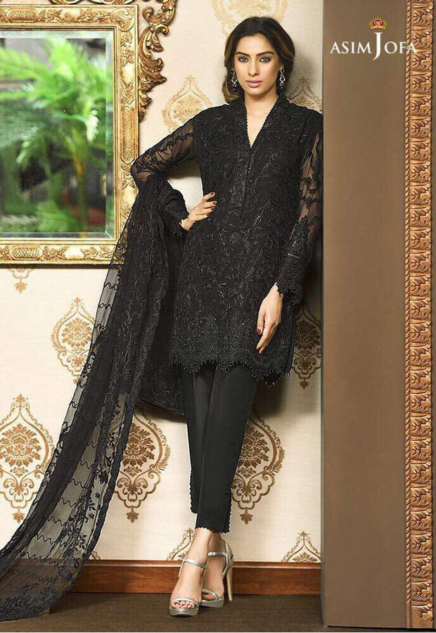 Simple black outlet dresses pakistani 2017