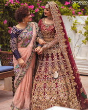 maroon lehenga bridal