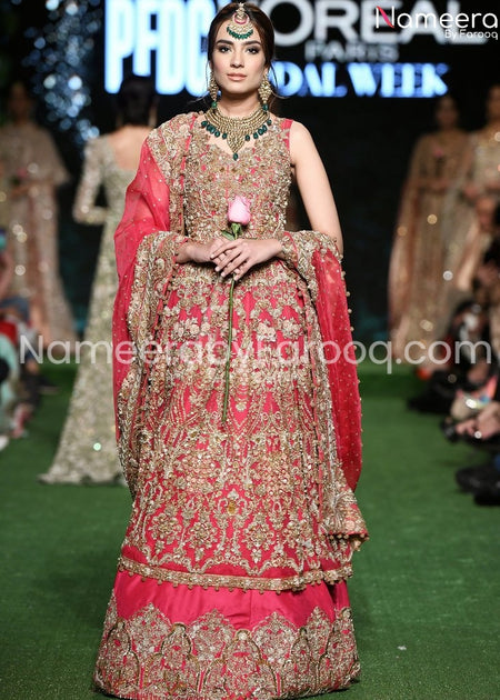 Royal Pink Pakistani Wedding Bride Gown Attire Online 2021 – Nameera by ...