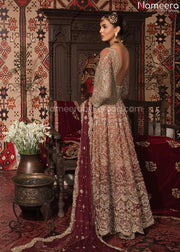 peach colour bridal lehnga