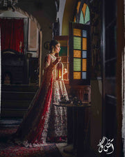 red bridal lehenga