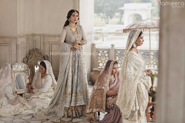 silver lehenga and shirt