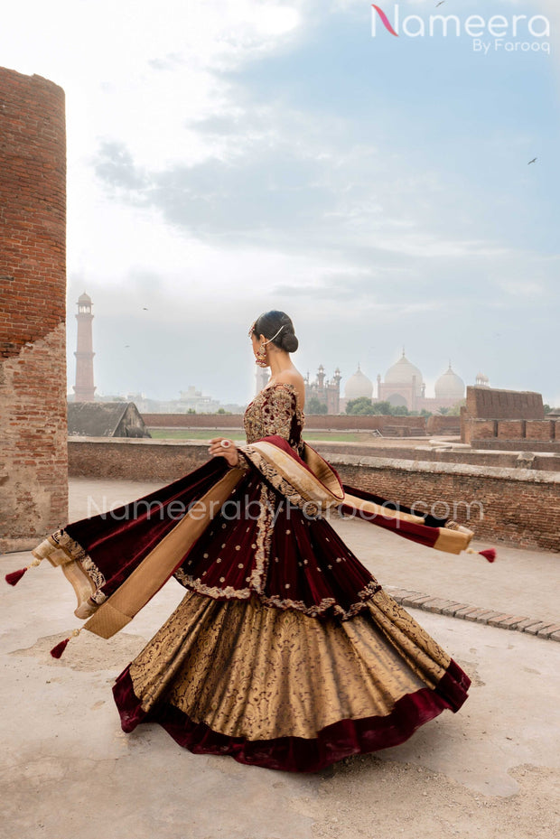 velvet lehenga